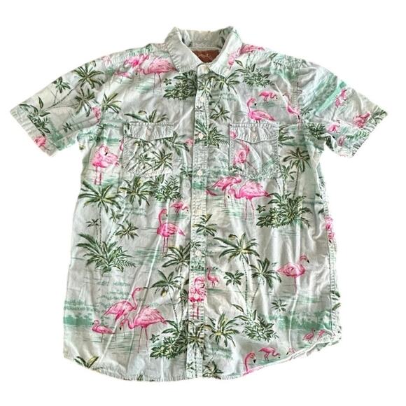 ⭐️ Red Camel Handcrafted Vintage Tropical Button Down Casual Shirt Mens Large - Picture 1 of 6